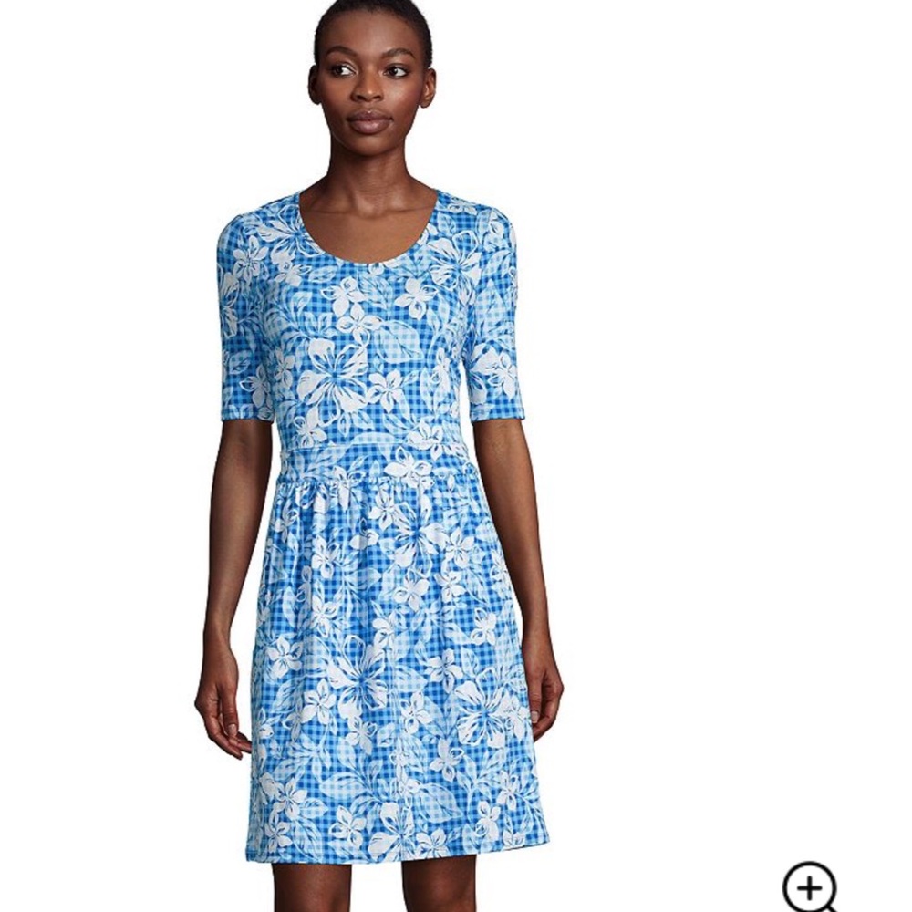 Lands‎ End fit and flare floral dress. Worn once